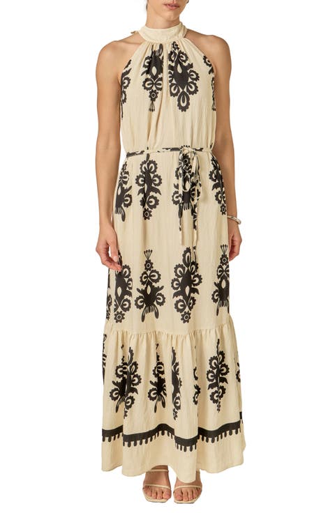 Allover Print Halter Dress