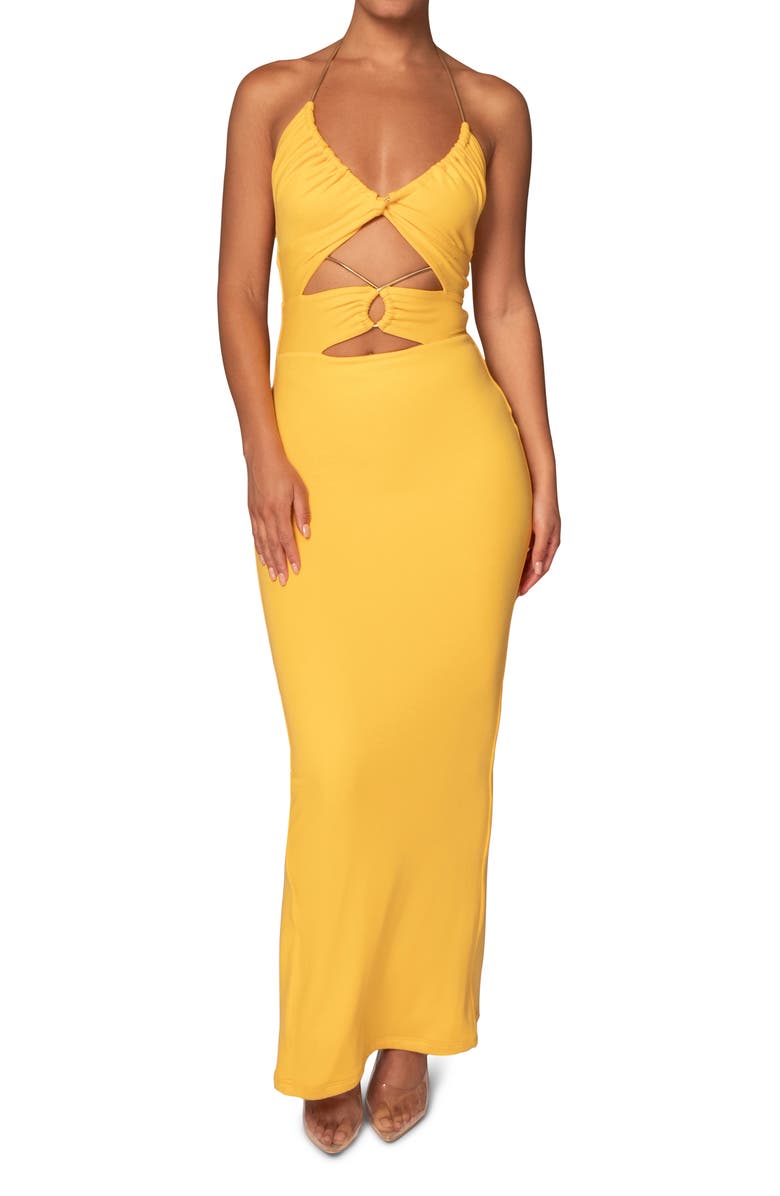 JLUXLABEL Secret Bloom Maxi Dress, Main, color, Yellow