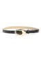 Sculptural Oval Buckle Faux Leather Belt