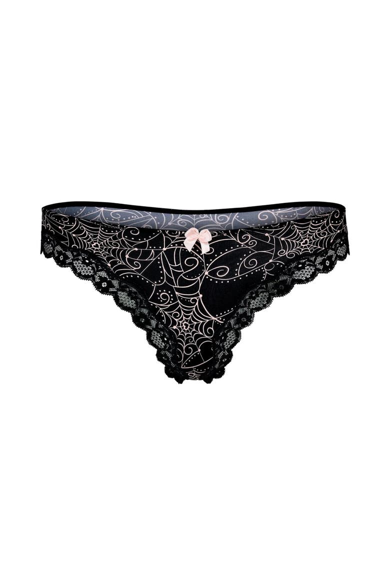 Shea Thong Panties, Main, color, Novelty black