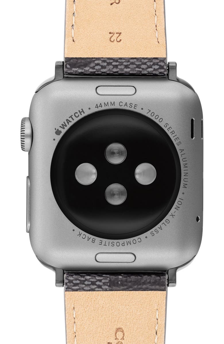 COACH Signature Canvas Apple Watch<sup>®</sup> Watchband, Alternate, color, Black