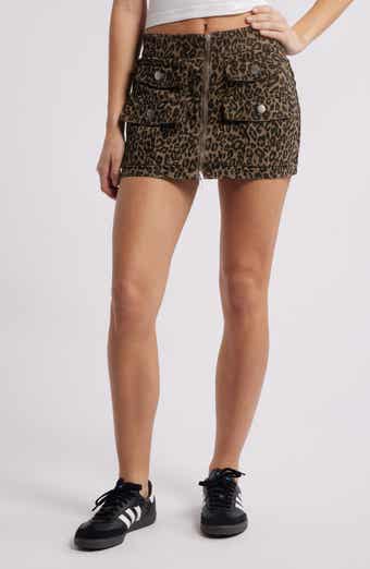 PTCL Leopard Cargo Miniskirt