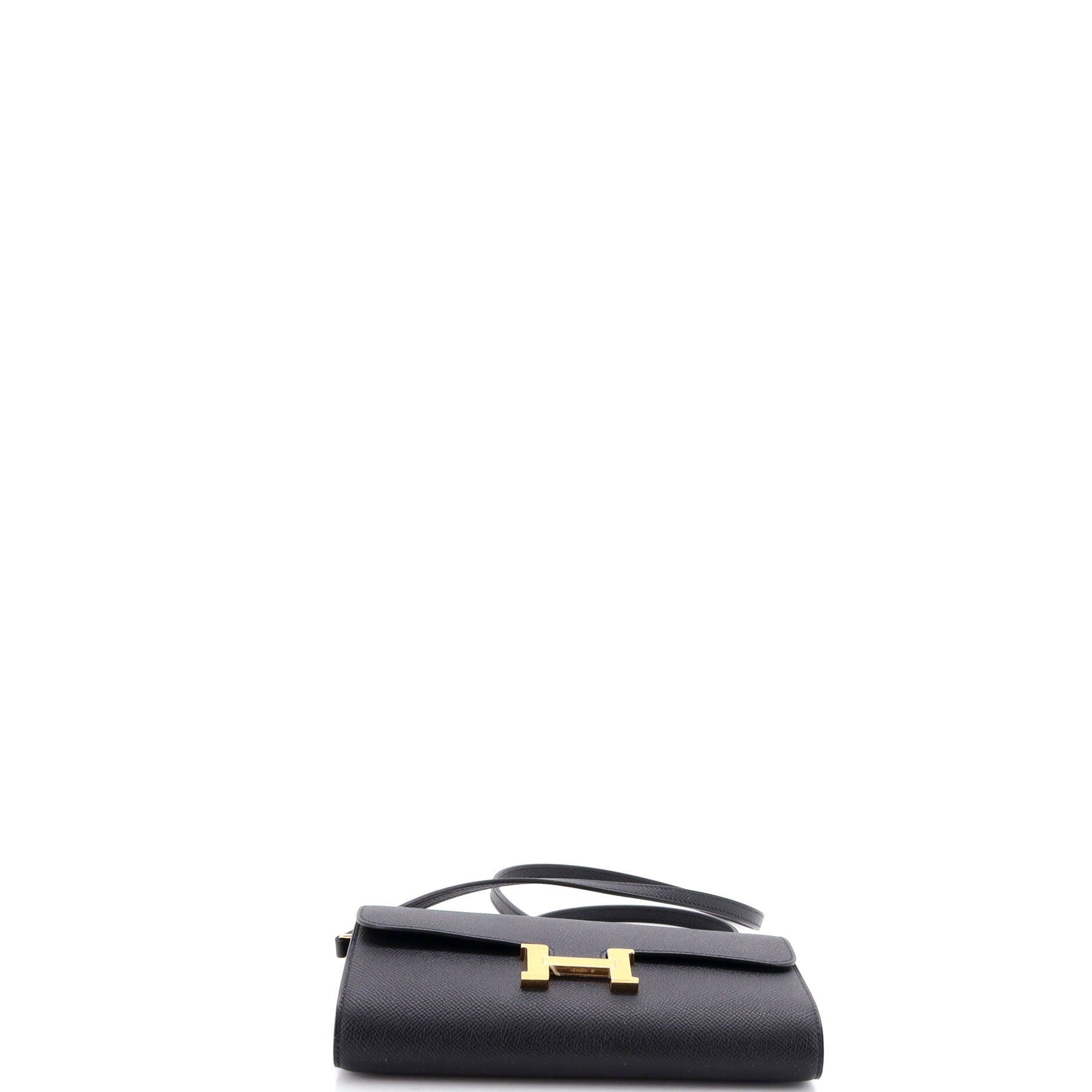 Pre-Owned Hermes Constance To Go Wallet Epsom, Alternate, color, Noir