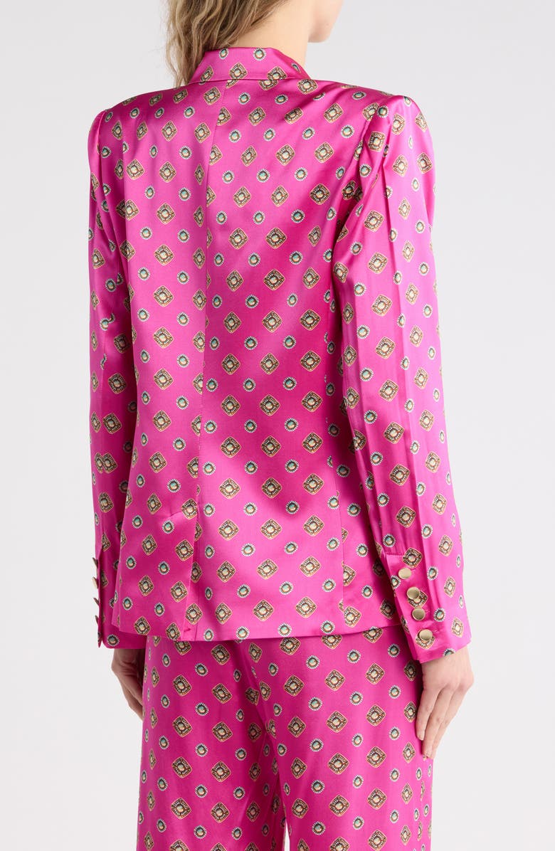 L'AGENCE Colin Double Breasted Silk Blazer, Alternate, color, Fuschia