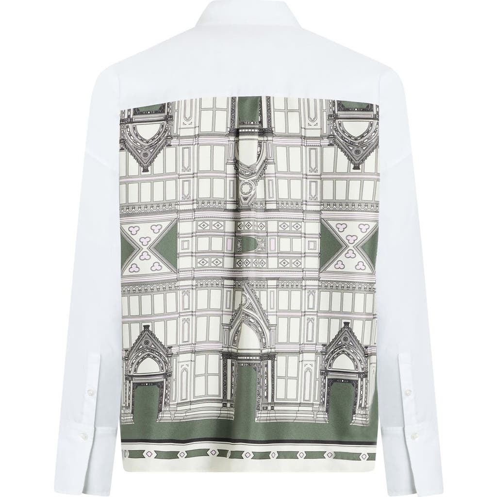 Callas Milano Sirene St. Croce Print Scarf-back Shirt In White