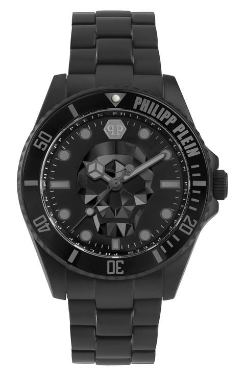 The $kull Carbon Fiber Dial Bracelet Watch, 44mm