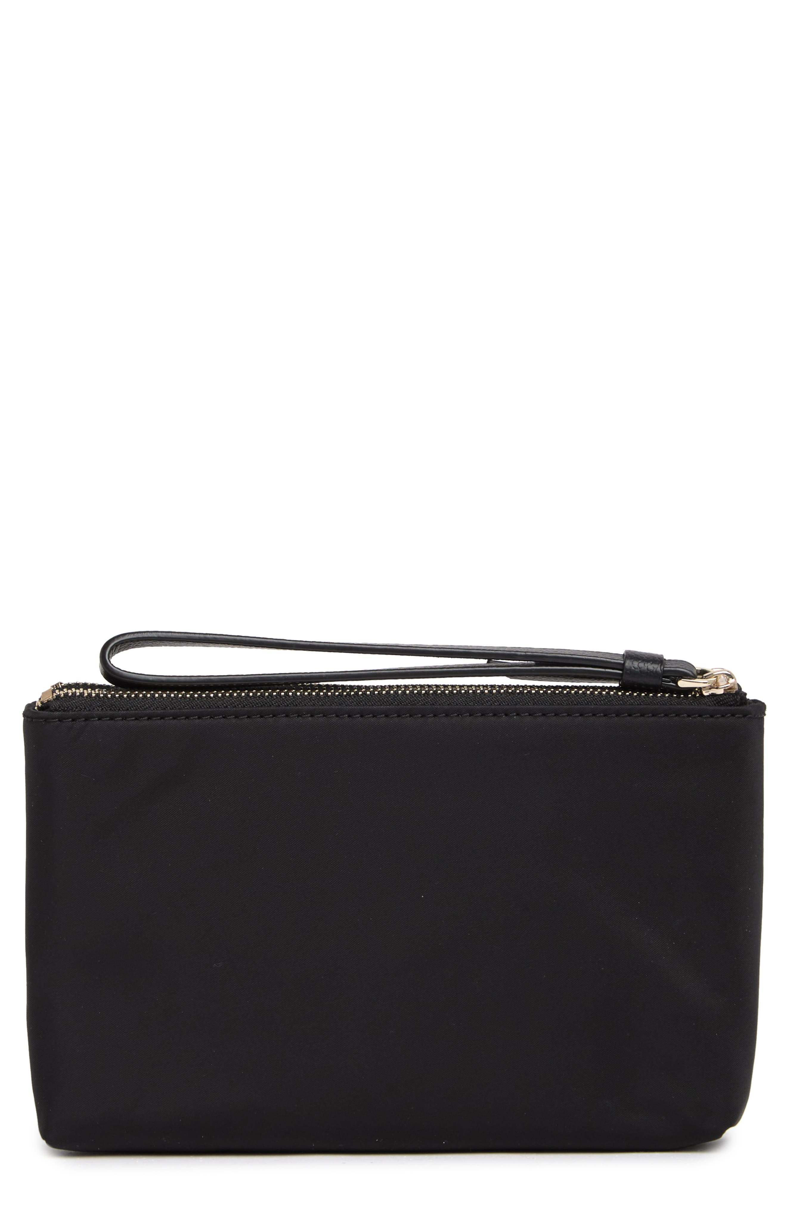 dawn medium double zip wristlet clutch, Alternate, color, BLACK