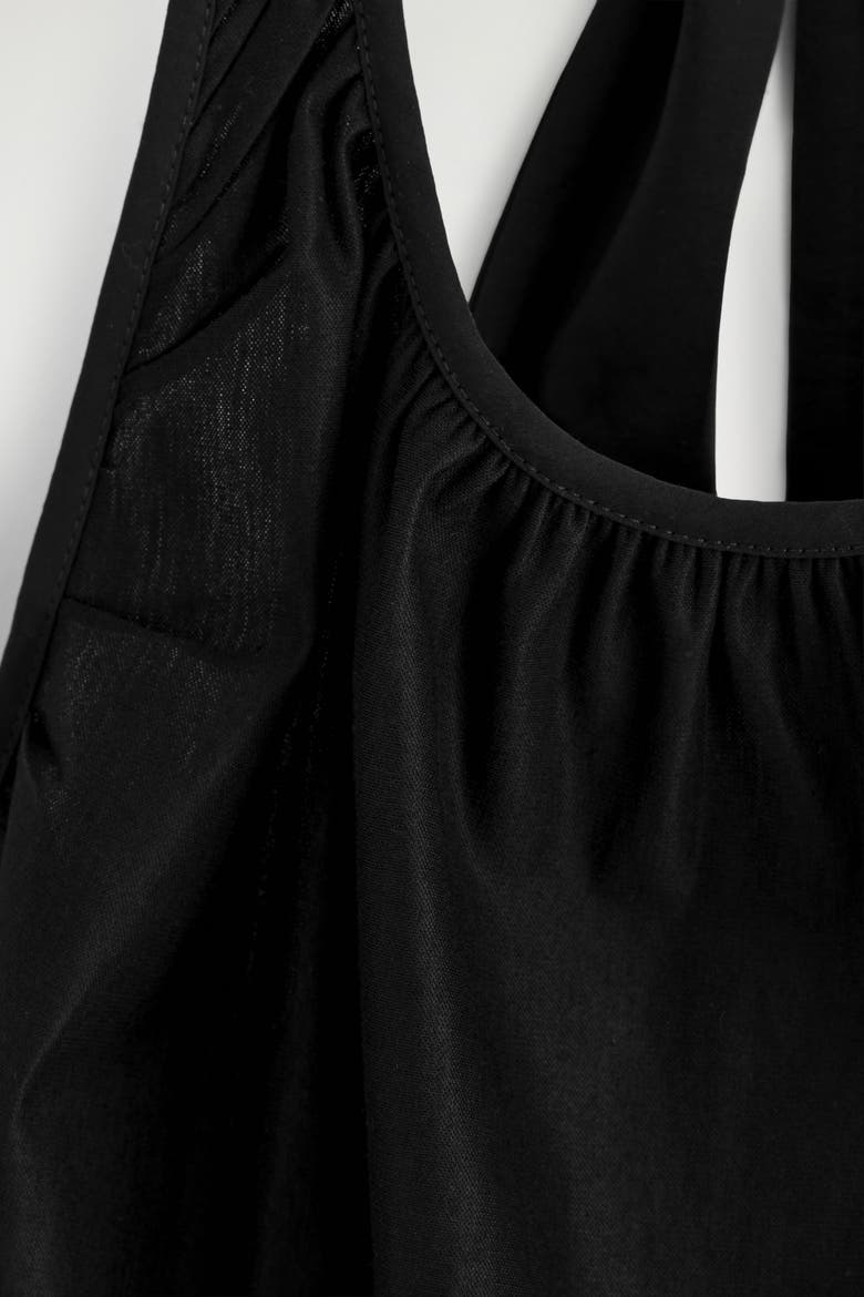 Open-back Halterneck Top, Alternate, color, BLACK
