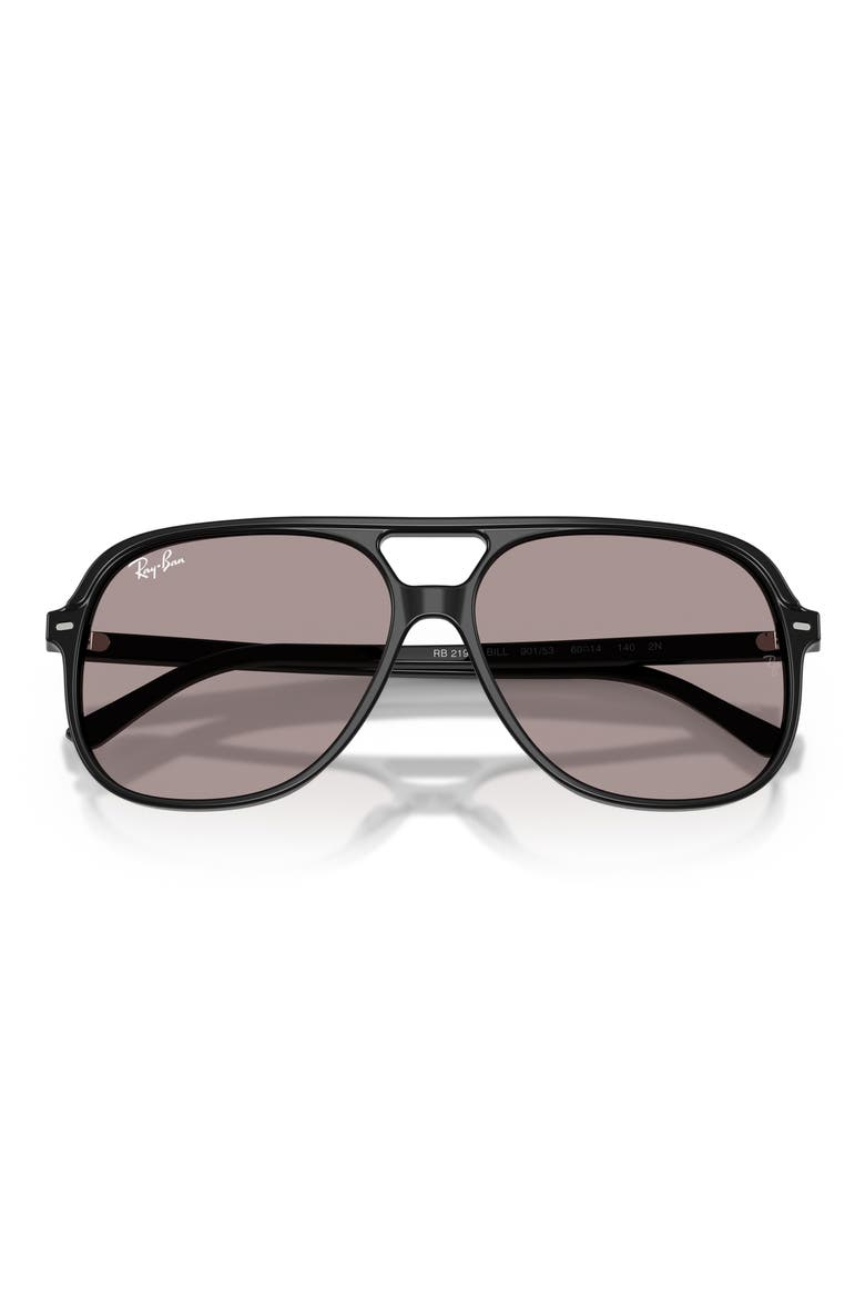 Bill 60mm Square Sunglasses, Alternate, color, BLACK / VIOLET