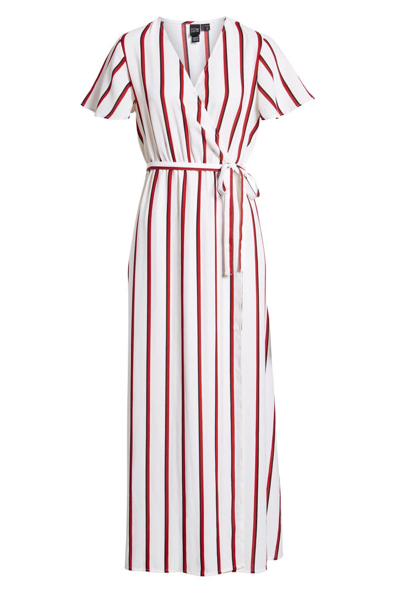 EZ Days Satin Wrap Maxi Dress, Alternate, color, CHILI RED