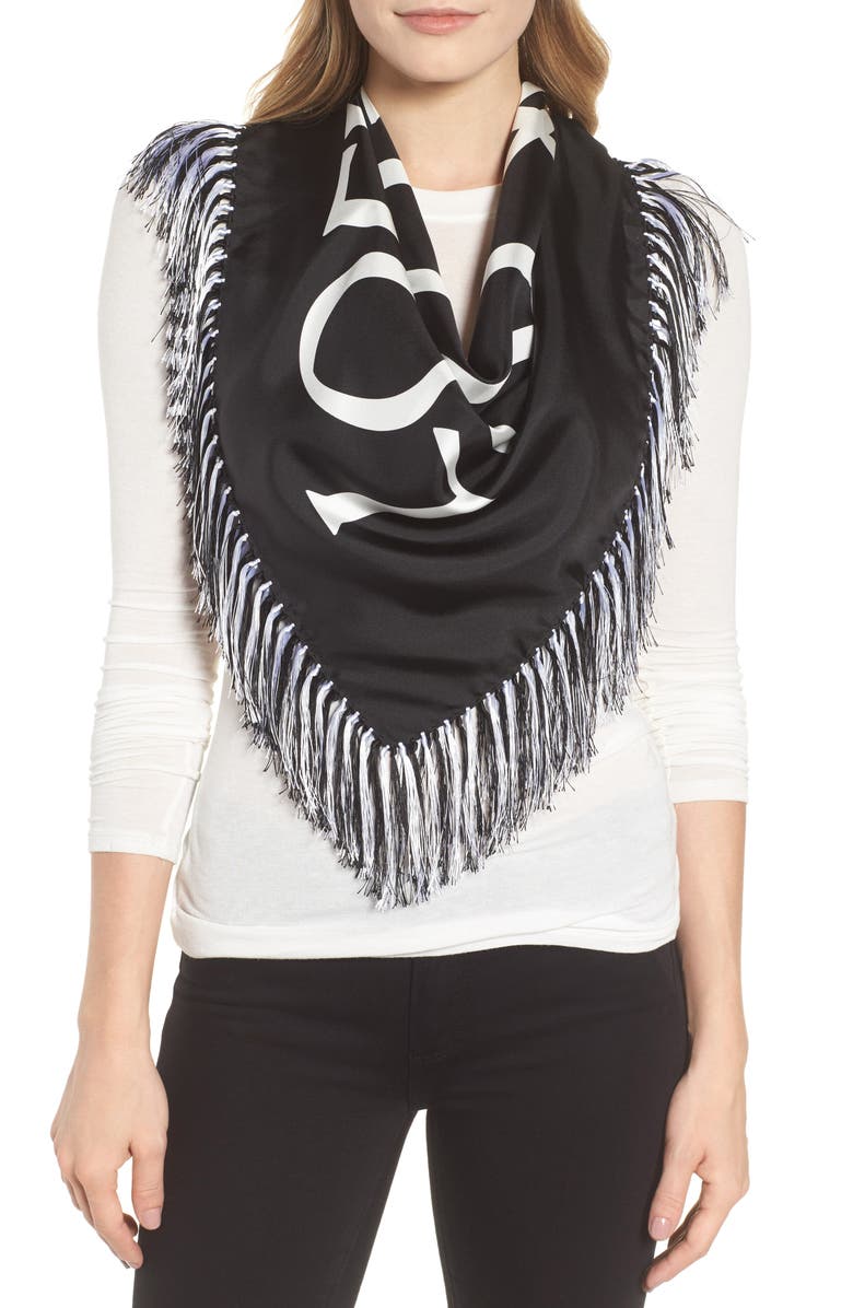 Loewe Anagram Silk Scarf, Main, color, 