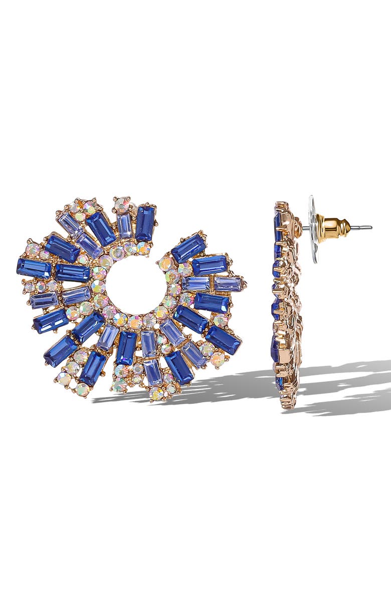 Jessica Simpson Fashion Earrings with Crystal, Alternate, color, Blue