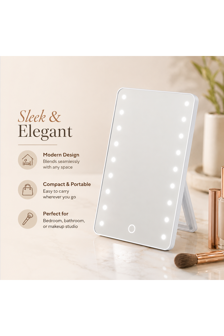 Smart Mirror Touchscreen Makeup Vanity, Alternate, color, White