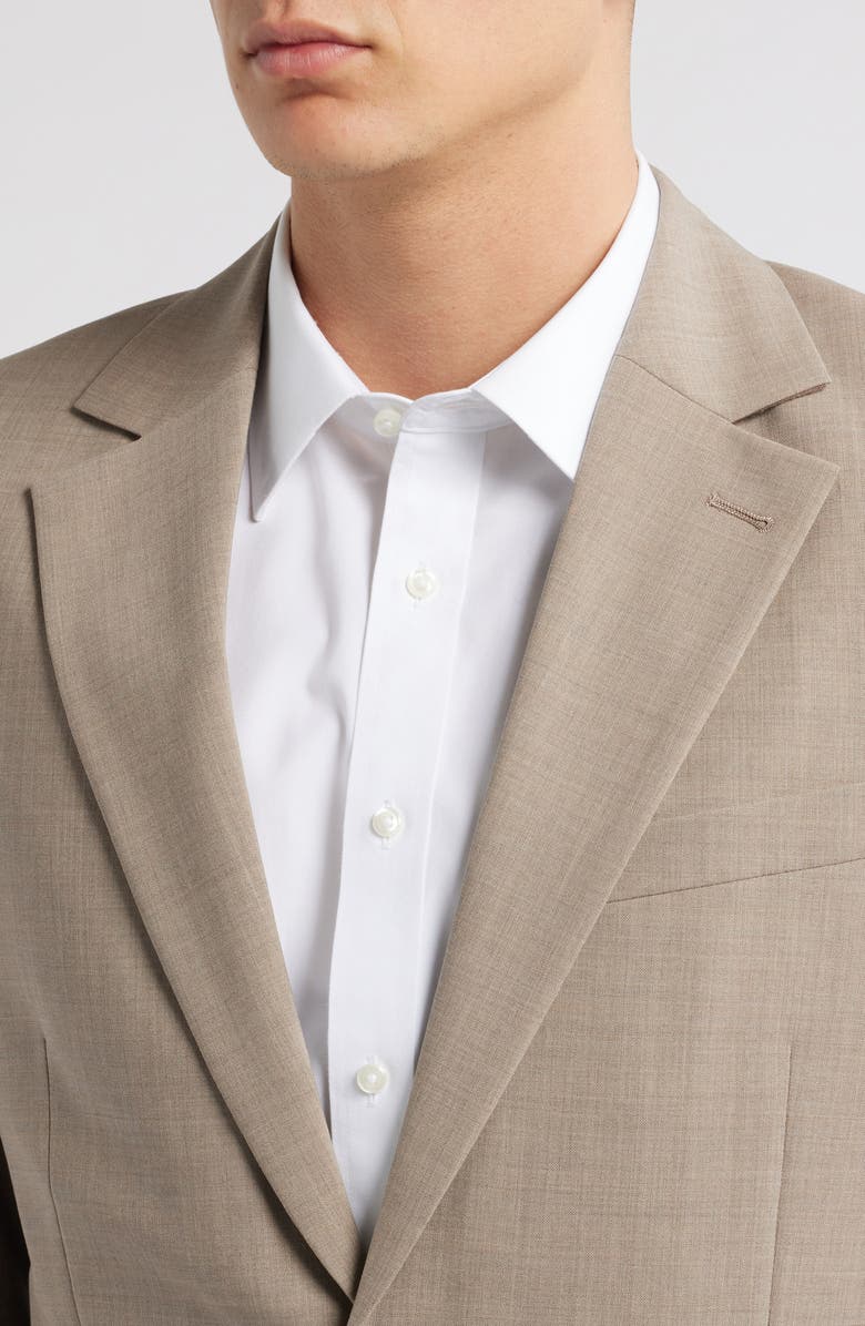 Nordstrom Henrik Trim Fit Solid Stretch Wool Suit Jacket, Alternate, color, Brown Taupe