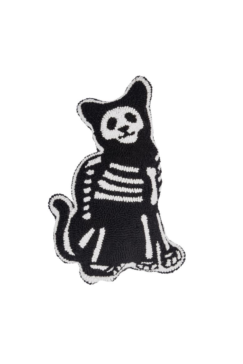 Pets Skeleton Shaped Hooked Pillows, Main, color, Black Cat