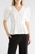 JASON WU V-Neck Puff Sleeve Top