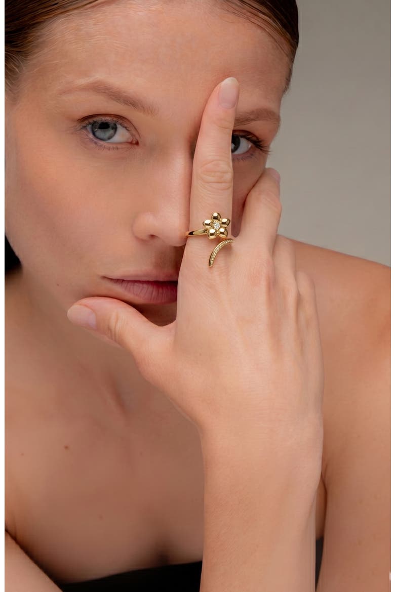 Meigu Crystal Open Ring In Gold & Crystals, Alternate, color, Gold