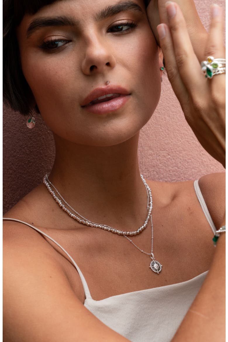 Signature Small Nugget Necklace, Alternate, color, Sterling Silver