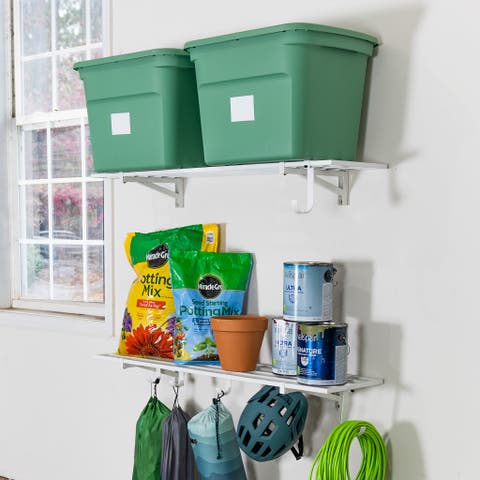 1' x 4' Bristol Garage Wall Mount Shelves - 2 Pack - White