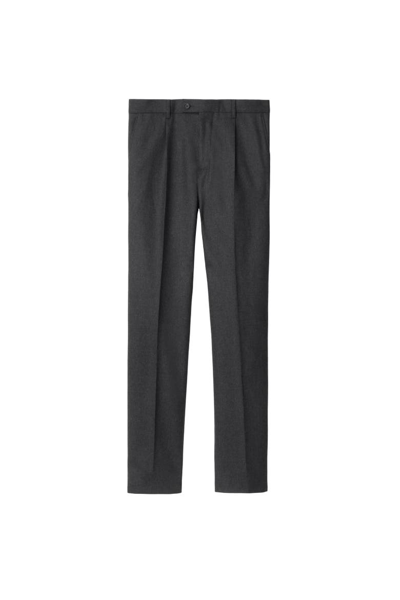 Wool Flannel Tailored Trousers, Alternate, color, Brisk grey