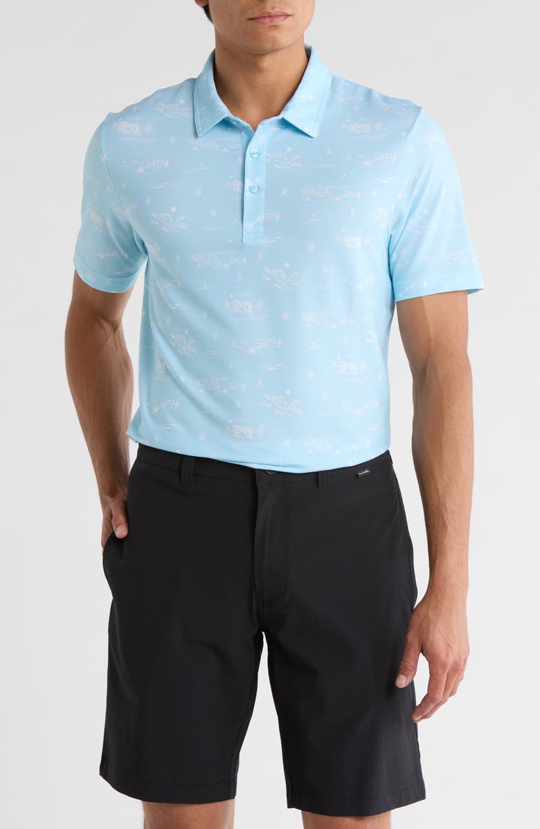 TravisMathew City Featherweight Polo, Main, color, Cory Blue