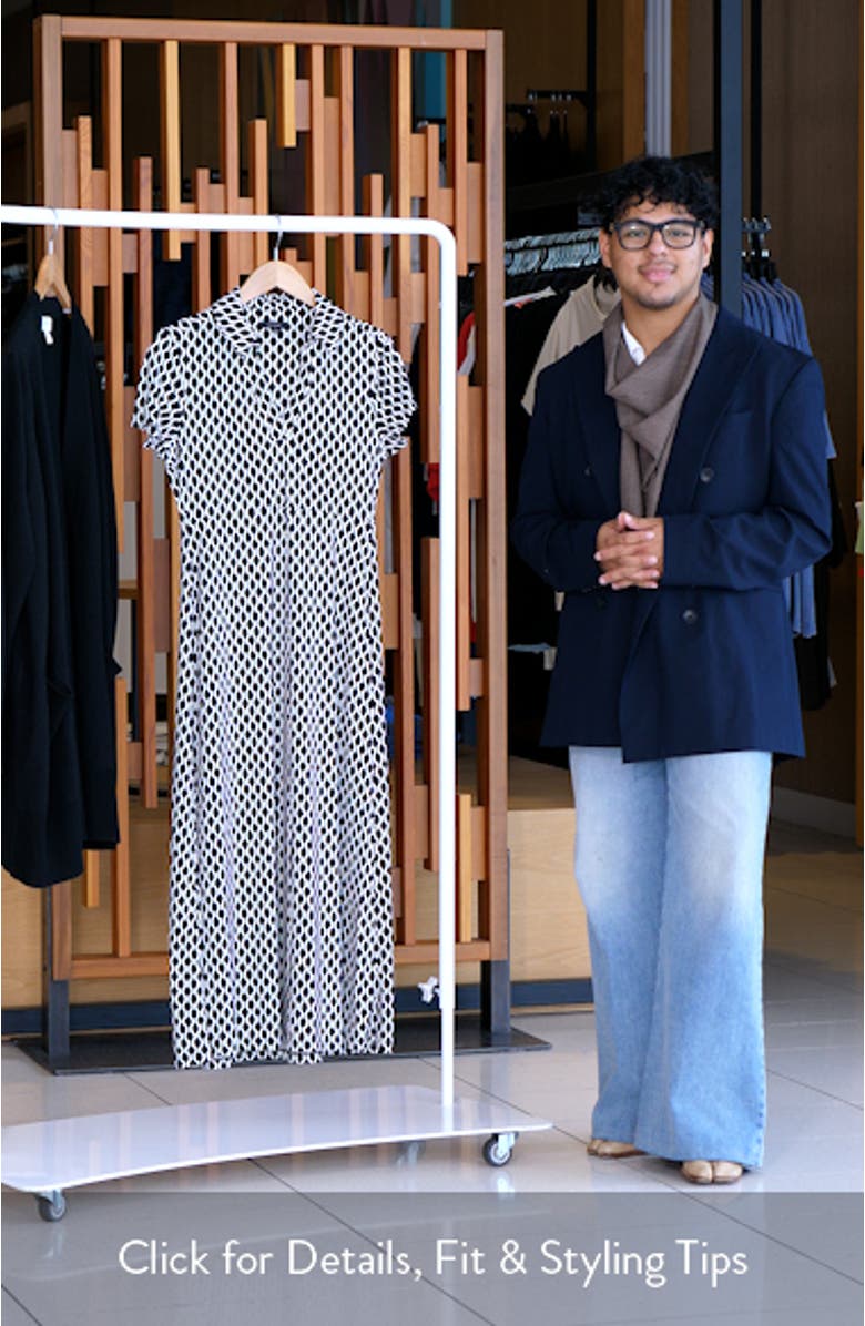 Allover Print Spread Collar A-Line Dress, sales video thumbnail