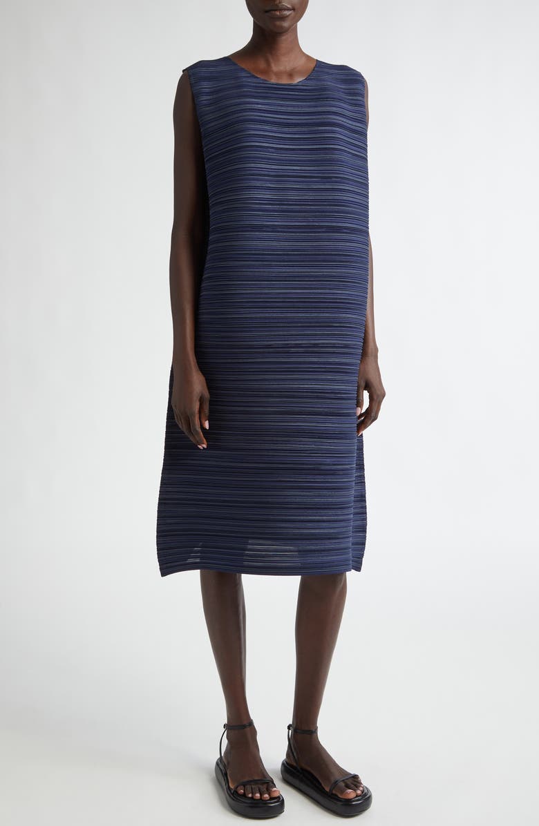 Pleats Please Issey Miyake Sheer Bounce Sleeveless Dress, Main, color,