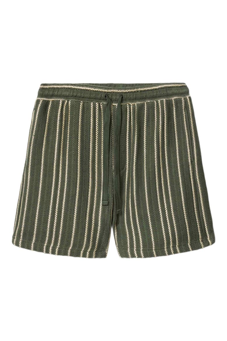 Everson Vertical Texture Stripe Cotton Blend Drawstring Shorts, Alternate, color, MOSS