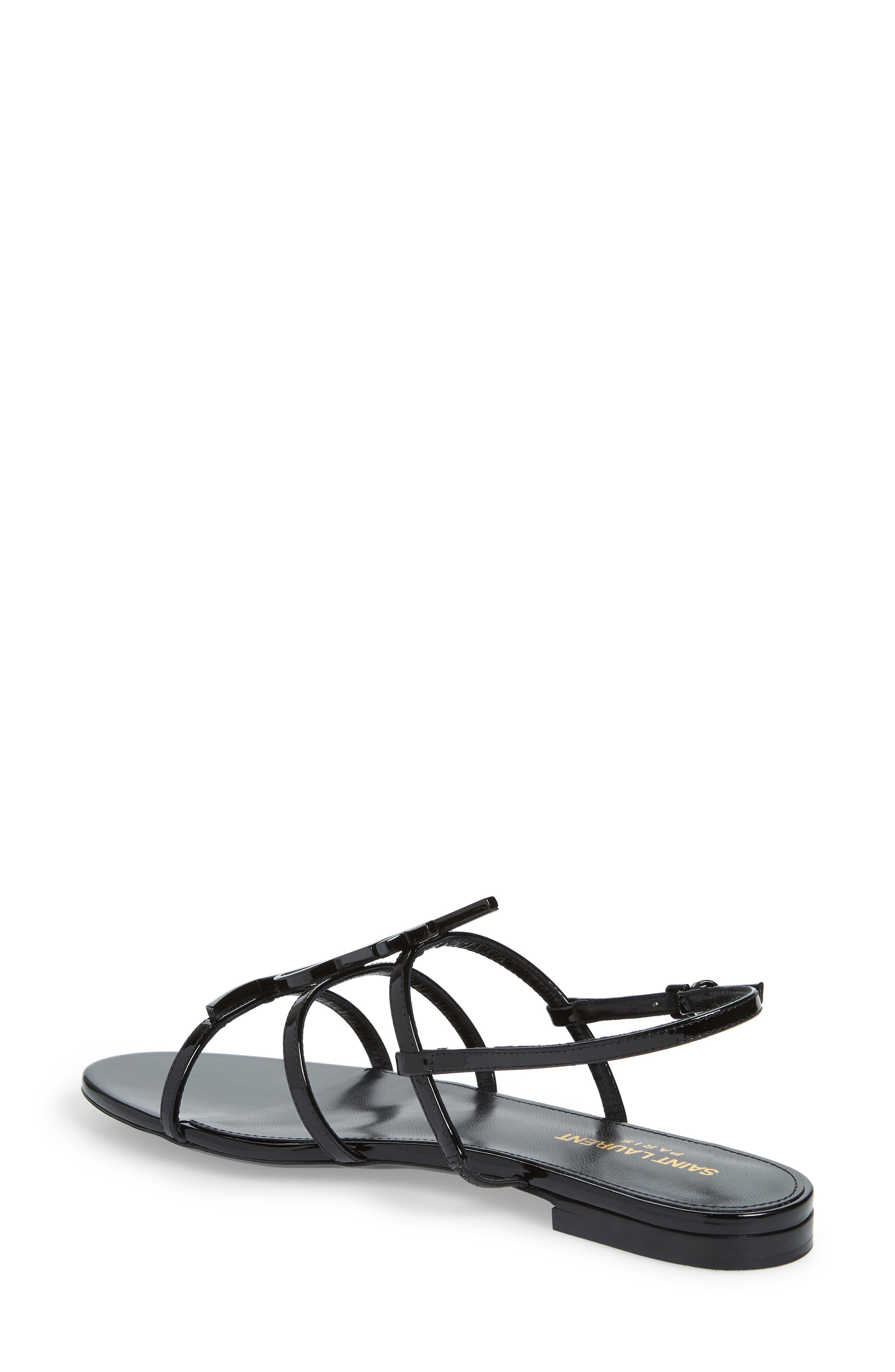 Saint Laurent Cassandra Logo Sandal, Alternate, color, 