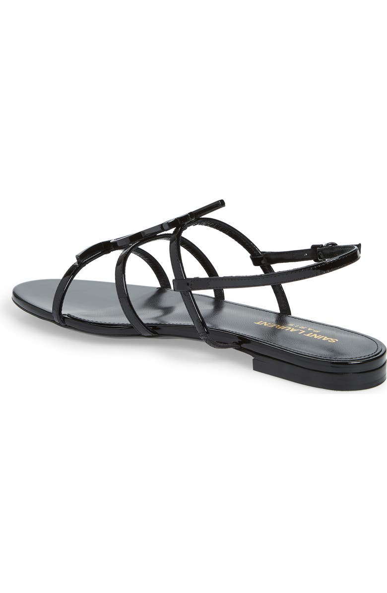 Saint Laurent Cassandra Logo Sandal, Alternate, color,