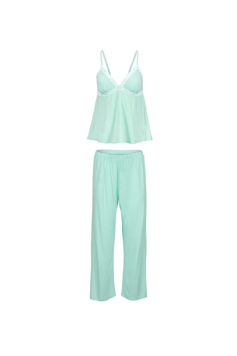 Eloisa Tank Top & Pants Pajama Set, Alternate, color, Light green