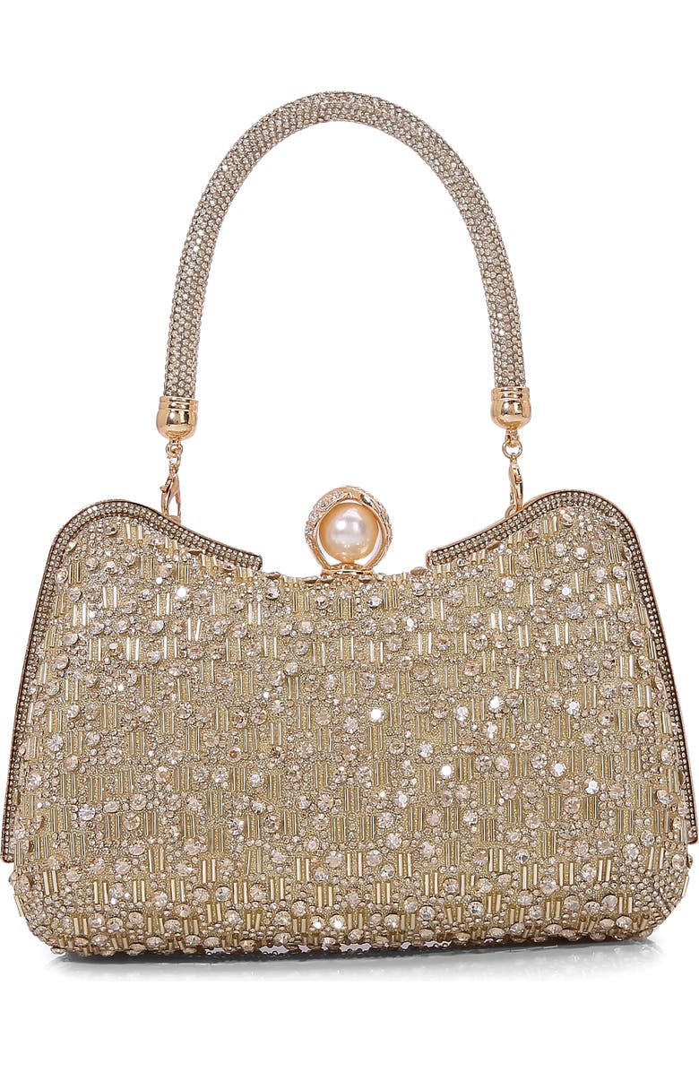 BERNESS Rhinestone Embellished Handbag, Main, color, Gold