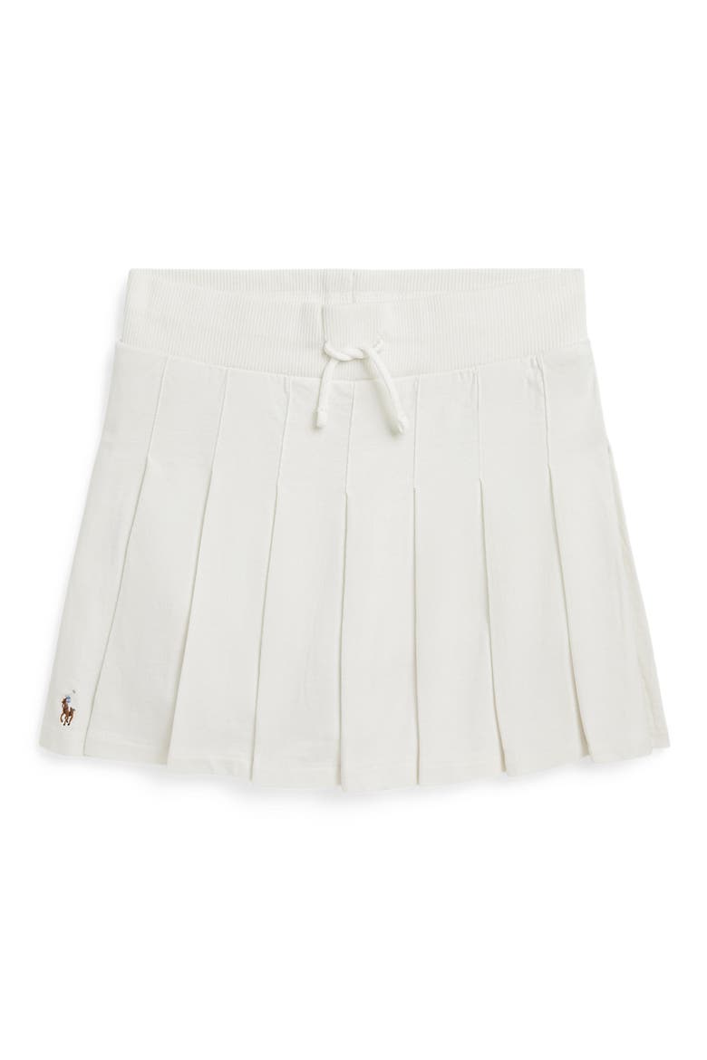 Kids' Pleated Cotton Skort, Main, color, NEVIS WHITE MULTI