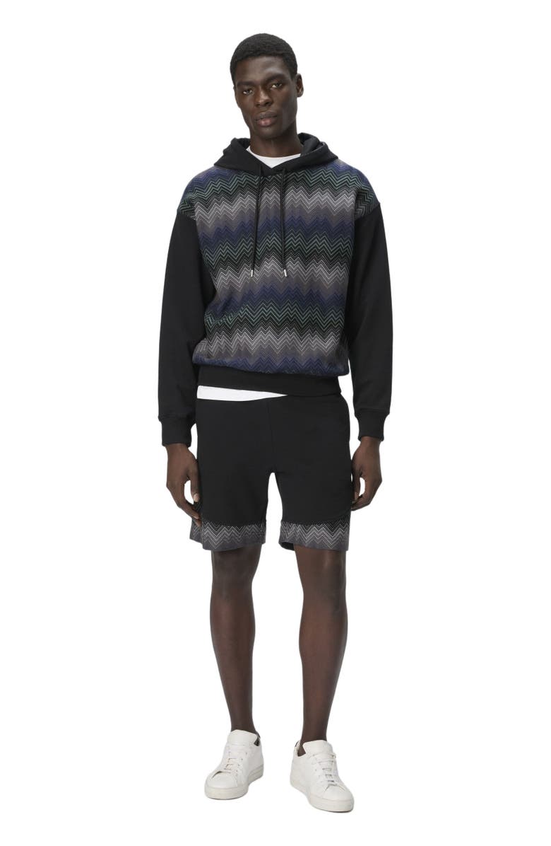 Missoni Hoodie With Zigzag Insert, Main, color, Black