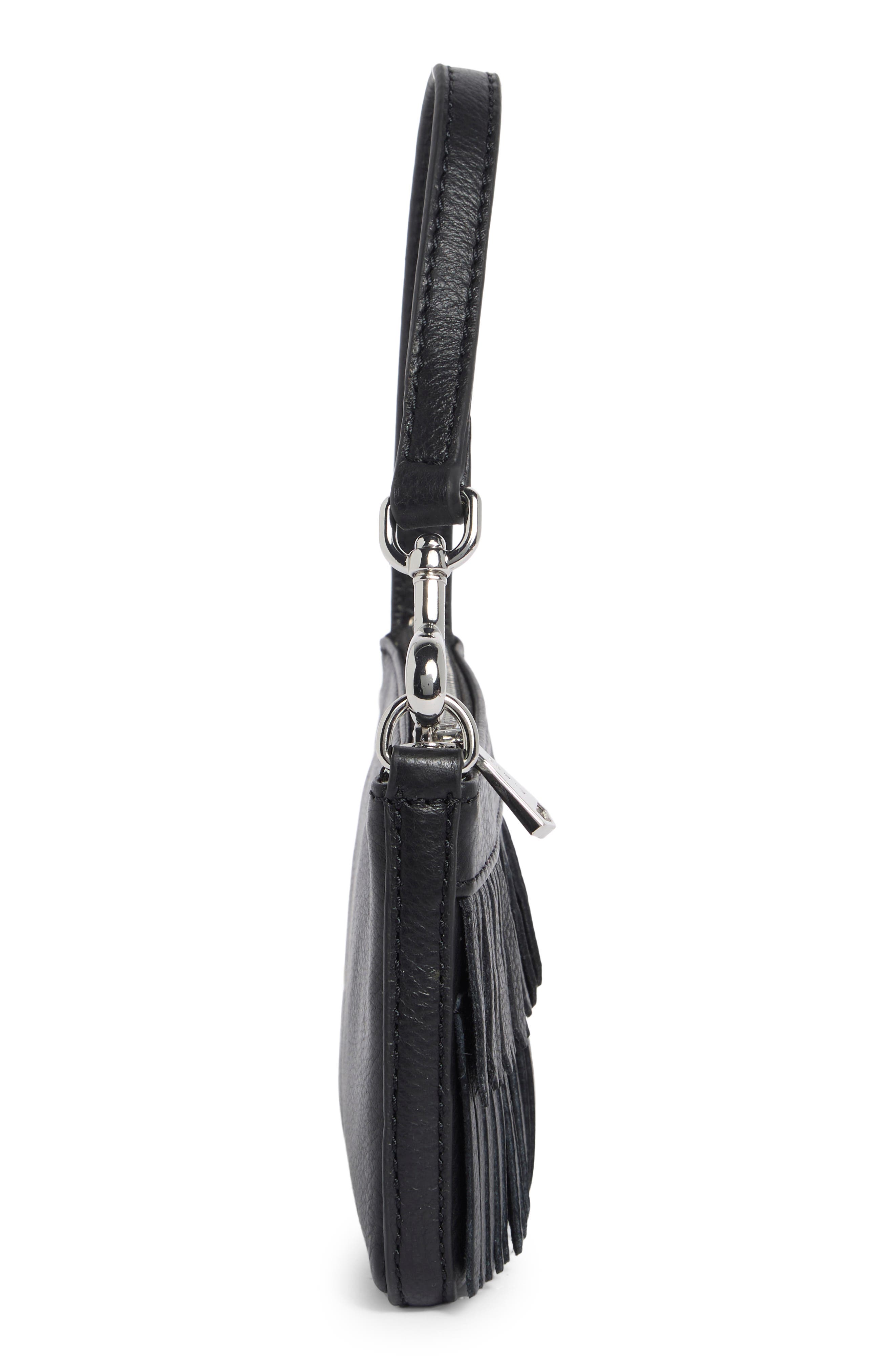 Metro Leather Wristlet, Alternate, color, BLACK FRINGE