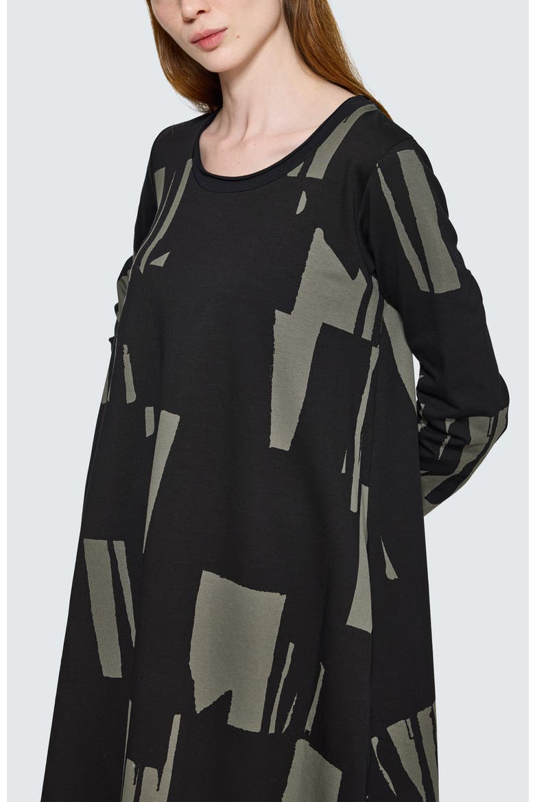 Rivelle Printed Jersey Dress, Alternate, color, Khaki Black