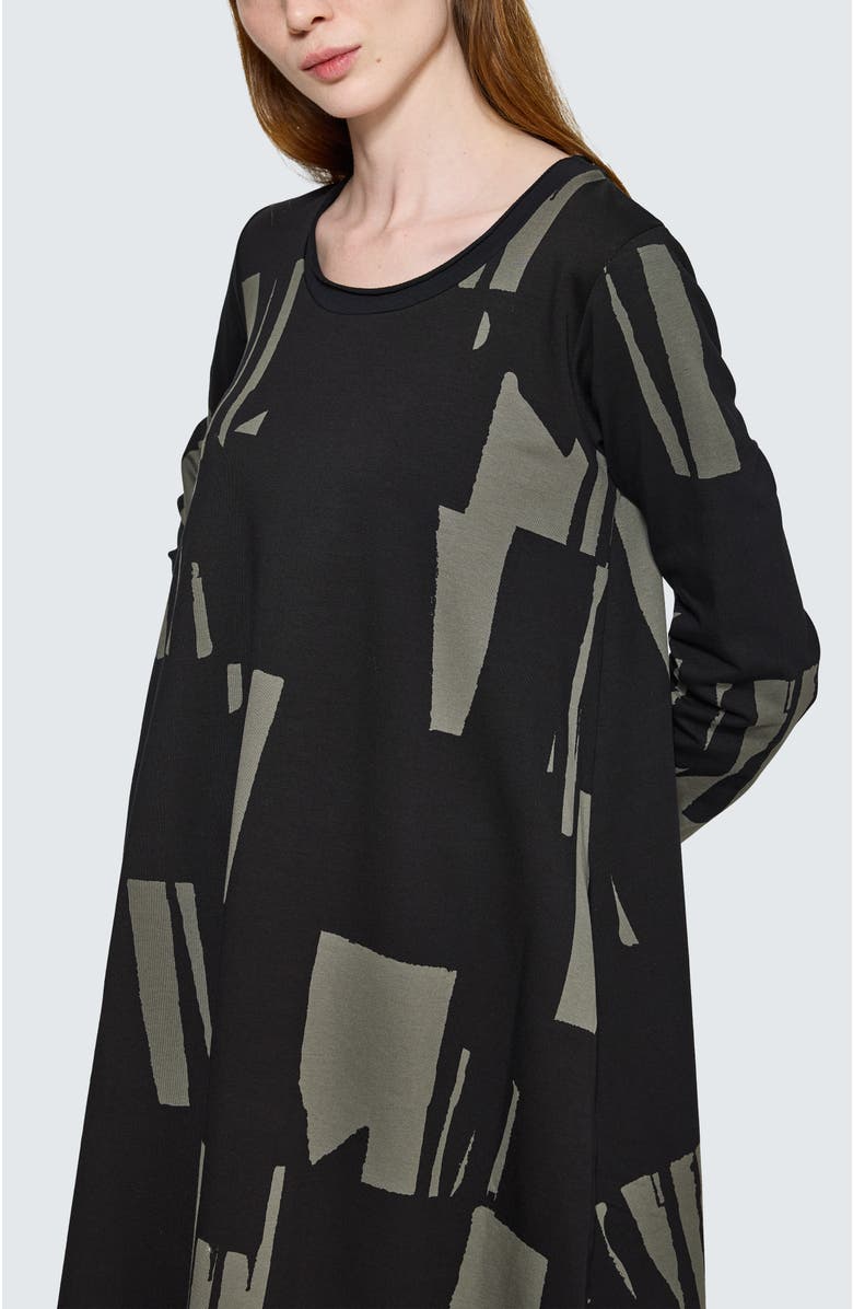 LUUKAA Rivelle Printed Jersey Dress, Alternate, color, Khaki Black