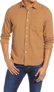 HIROSHI KATO Slim Fit Double Gauze Organic Cotton Button-Up Shirt