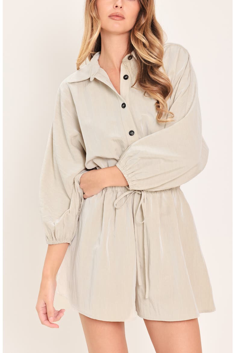 Solid Romper, Alternate, color, STONE