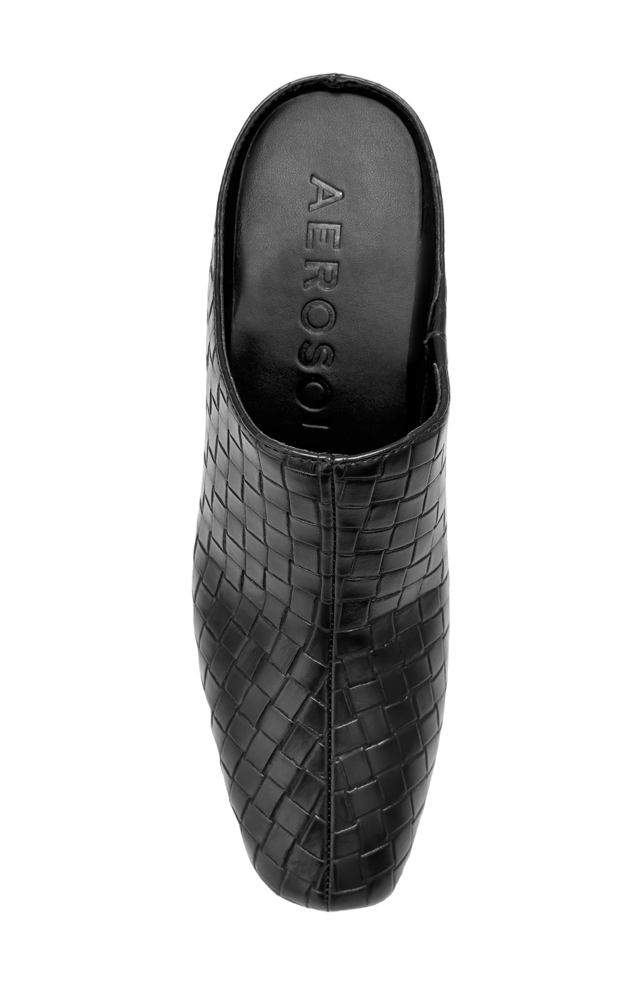 Maddy Heeled Mule, Alternate, color, BLACK FX EMBOSSED WOVEN