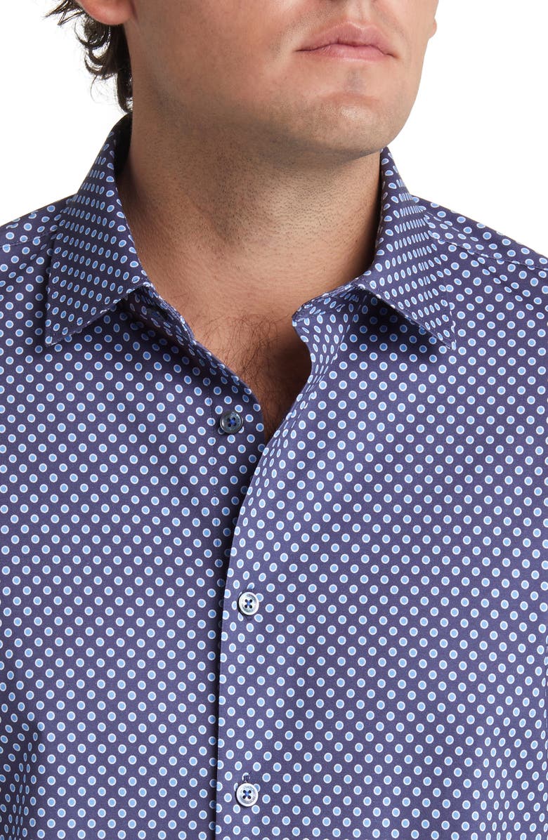 Bugatchi OoohCotton<sup>®</sup> Polka Dot Print Button-Up Shirt, Alternate, color, 