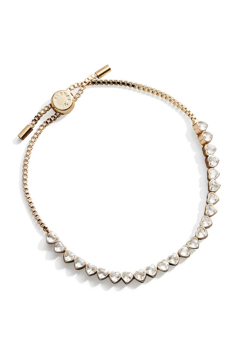 Kali Adjustable Heart Bracelet, Main, color, BRASS/ CUBIC ZIRCONIA