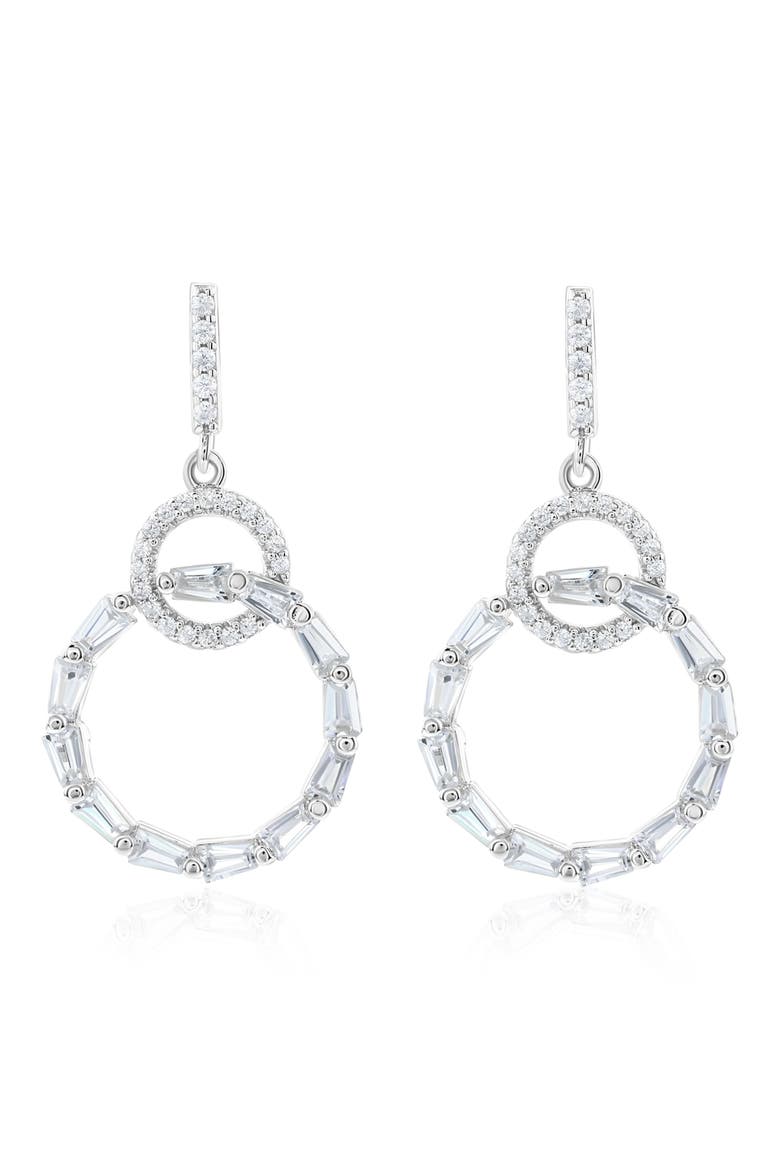 Cubic Zirconia Drop Earrings, Main, color, WHITE