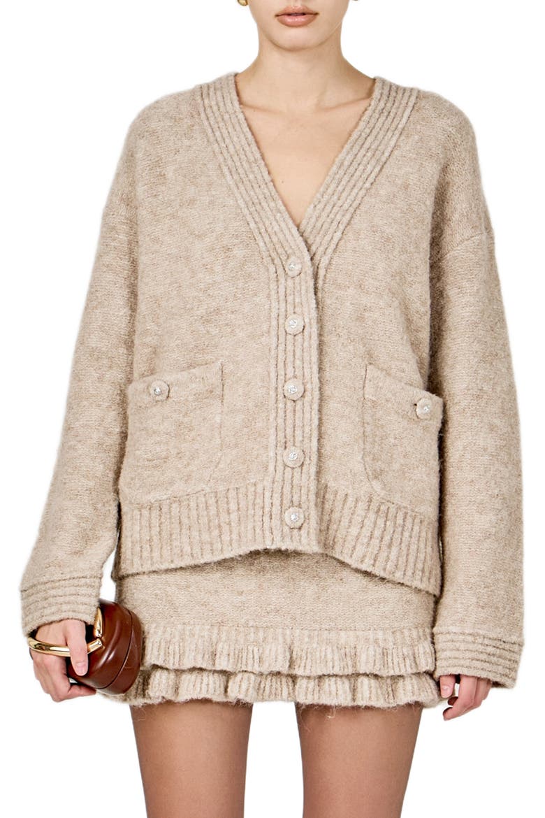 Fuzzy Oversize Cardigan, Main, color, TAUPE