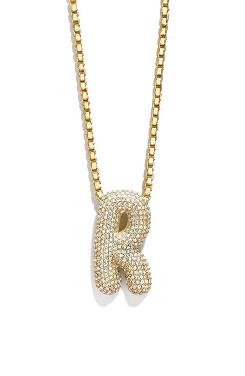 Bubble Initial Pendant Necklace