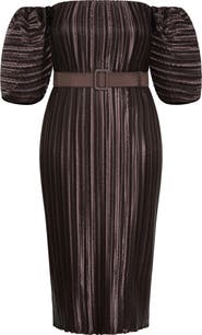 City Chic Krista Off the Shoulder Midi Dress