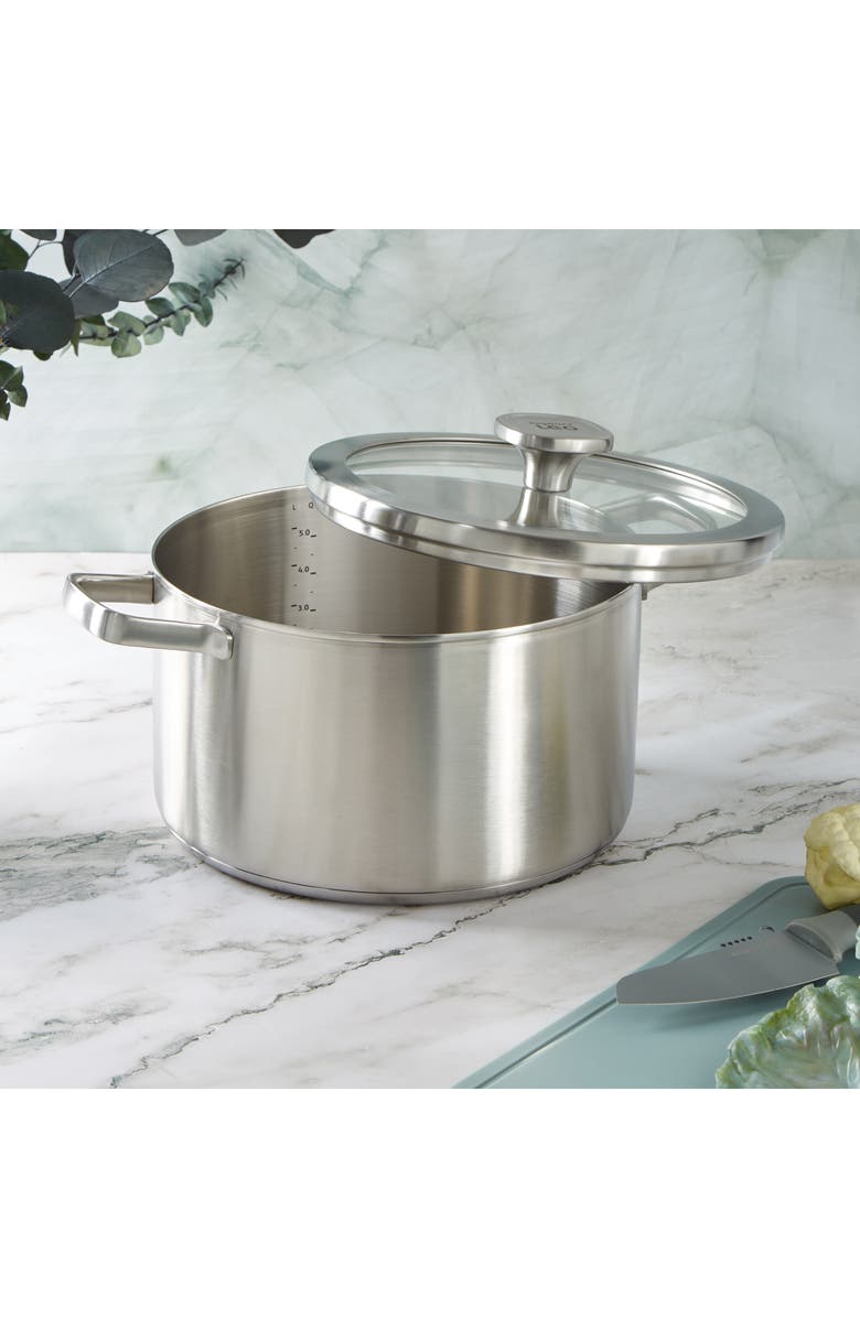 BergHOFF Leo Graphite 6.3-Quart Covered Stockpot, Alternate, color, Grey