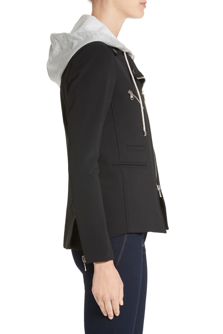 Hadley Neoprene Moto Jacket, Alternate, color, BLACK