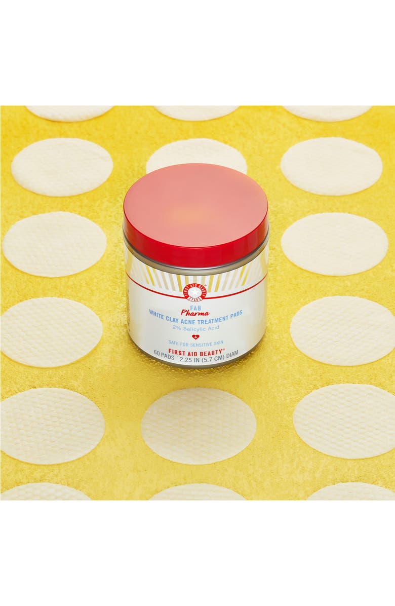 First Aid Beauty Fab Pharma White Clay Acne Treatment Pads with 2% Salicylic Acid, Alternate, color,