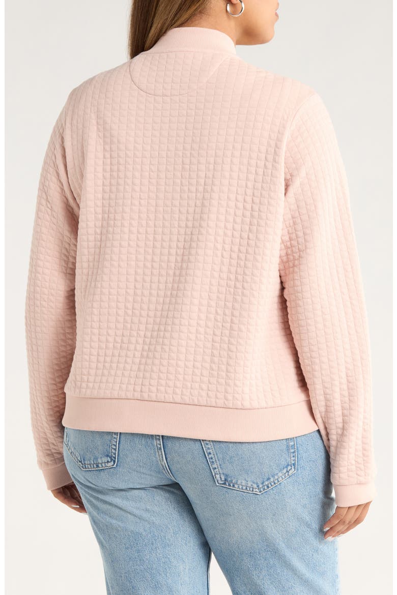 Quilted Cotton Bomber Jacket, Alternate, color, PINK SMOKE